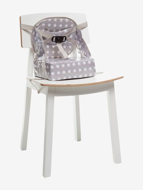 Rehausseur de chaise Easy up BABY TO LOVE gris étoiles+marron imprimé+rayé bleu 1 - vertbaudet enfant 