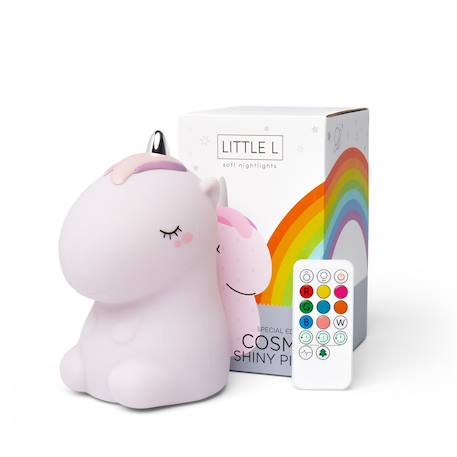 Veilleuse licorne avec télécommande Blanc+Rose 8 - vertbaudet enfant 