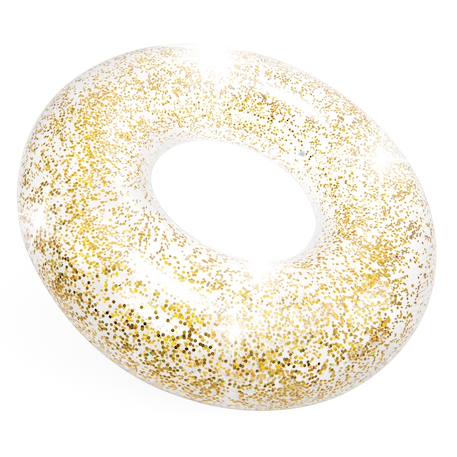 Bouée gonflable glitter 119 cm diam. 1 pc. Rose et doré 5 - vertbaudet enfant 