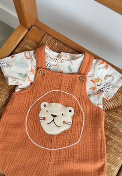 -Ensemble salopette bébé en gaze de coton et t-shirt tango