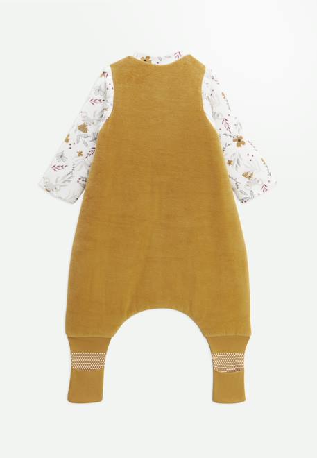 Turbulette d'hiver en velours avec pieds retroussables et manches amovibles charlie Ocre 6 - vertbaudet enfant 
