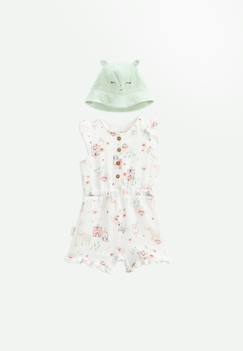 Combishort bébé + chapeau en gaze de coton arya  - vertbaudet enfant