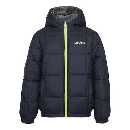 Doudoune   lvb mdwt puffer Bleu+Noir/jaune 3 - vertbaudet enfant 