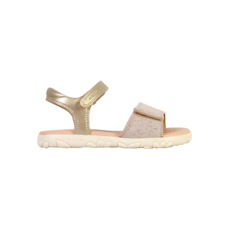 Sandales en cuir  à scratch Or clair 1 - vertbaudet enfant 