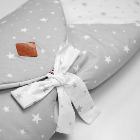 Couverture d'emmaillotage évolutive stella Stella, imprimé étoiles blanc, gris 3 - vertbaudet enfant 