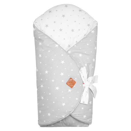 Couverture d'emmaillotage évolutive stella Stella, imprimé étoiles blanc, gris 1 - vertbaudet enfant 