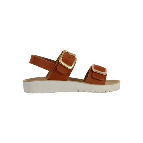 Sandales en cuir à brides Biscuit+Rose 1 - vertbaudet enfant 