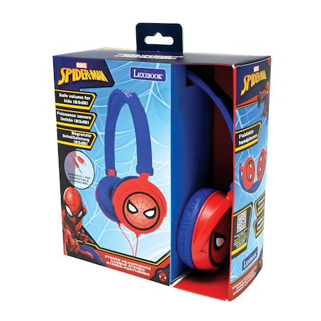 Casque stéréo filaire pliable avec limitation de volume d'écoute spiderman MULTICOLORE 3 - vertbaudet enfant 