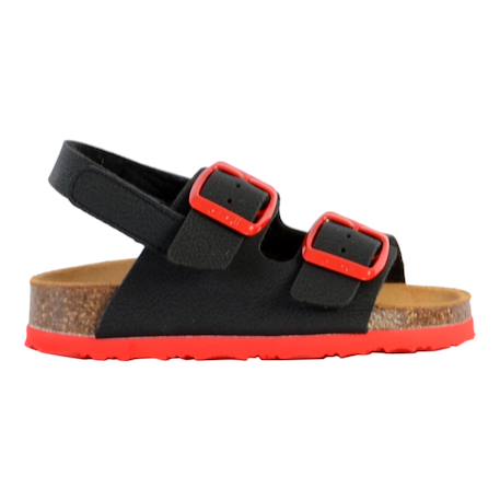 Mules en cuir  à brides Bleu marine+Noir rouge 6 - vertbaudet enfant 