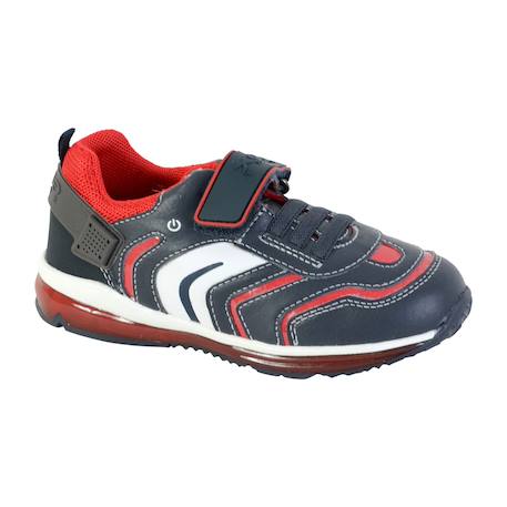 Baskets basses à scratch velours Navy red 1 - vertbaudet enfant 