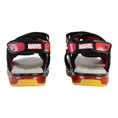 Sandales en cuir à scratch Marine royal+Noir rouge 10 - vertbaudet enfant 