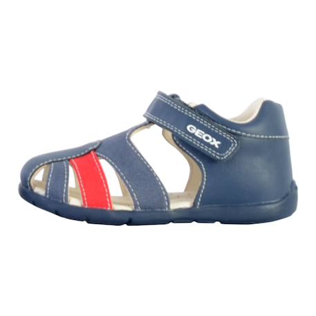 Sandales en cuir  à scratch Marine claire rouge 2 - vertbaudet enfant 