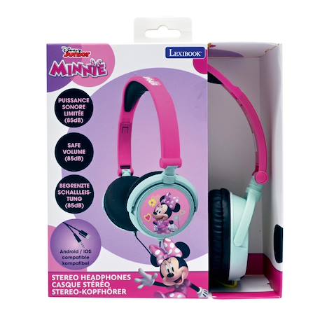 Casque stéréo filaire pliable minnie mouse avec limitation de volume d'écoute MULTICOLORE 5 - vertbaudet enfant 