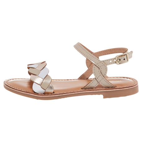 Sandales en cuir  à brides Nude+Tan multi 2 - vertbaudet enfant 