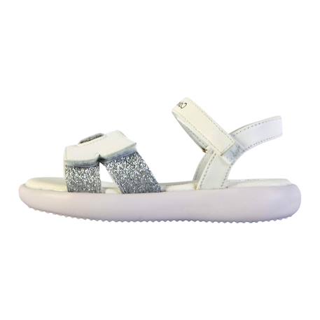 Sandales  à scratch Blanc argent+Noir+Platinium 2 - vertbaudet enfant 