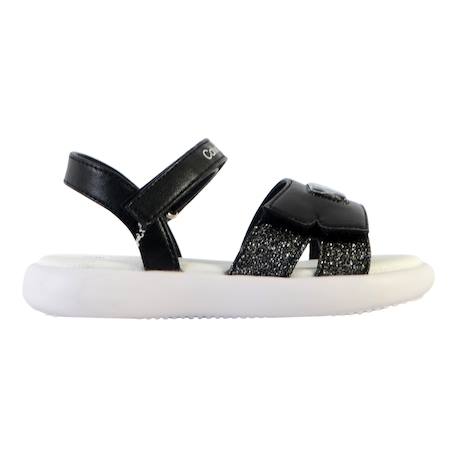 Sandales  à scratch Blanc argent+Noir+Platinium 6 - vertbaudet enfant 