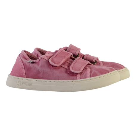 Tennis enfant à scratch Kaki enz+Rose 9 - vertbaudet enfant 