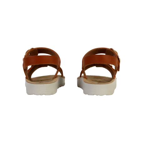 Sandales en cuir à brides Biscuit+Rose 4 - vertbaudet enfant 