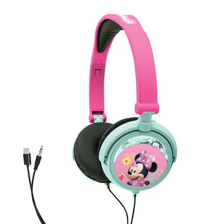 Casque stéréo filaire pliable minnie mouse avec limitation de volume d'écoute MULTICOLORE 2 - vertbaudet enfant 