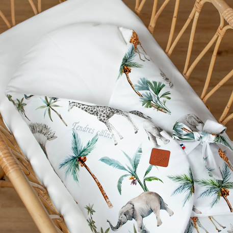 Couverture d'emmaillotage évolutive en coton safari Safari, vert, gris, blanc 3 - vertbaudet enfant 