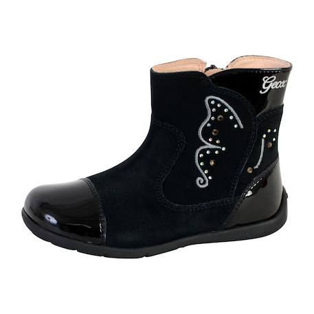 Bottes en cuir  velours  à fermeture éclair Noir 2 - vertbaudet enfant 