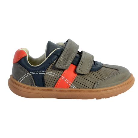 Baskets basses à scratch Grey leather 1 - vertbaudet enfant 