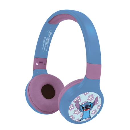 Casque 2 en 1 stitch bluetooth et filaire avec limitation de son Violet 1 - vertbaudet enfant 