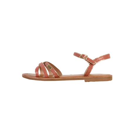 Sandales en cuir  à brides Rose 2 - vertbaudet enfant 