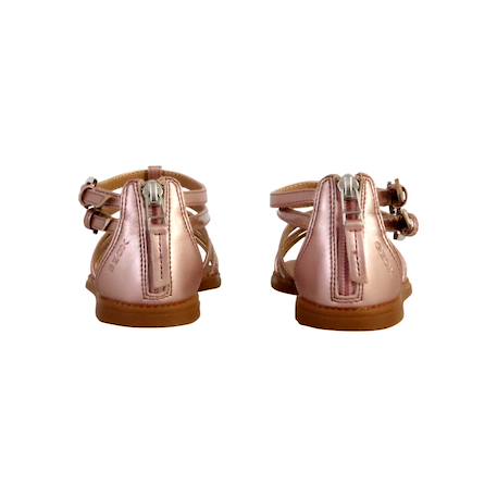 Sandales en cuir à brides Argent+Noir+Rose 15 - vertbaudet enfant 