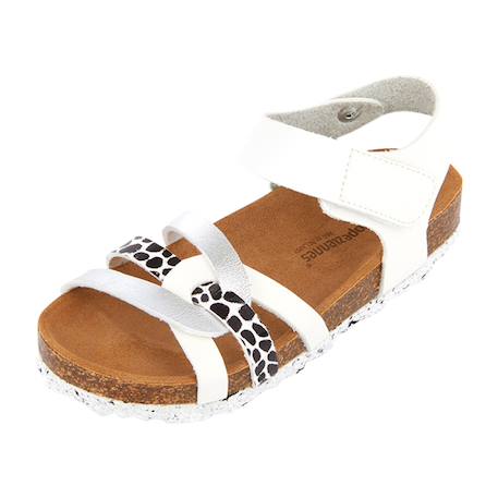 Sandales en cuir  à scratch Blanc multi 2 - vertbaudet enfant 