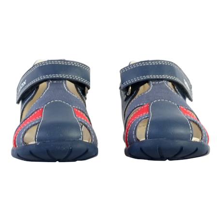 Sandales en cuir  à scratch Marine claire rouge 5 - vertbaudet enfant 