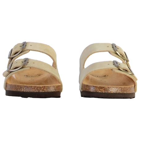 Mules en cuir  à brides Beige+Marron 5 - vertbaudet enfant 