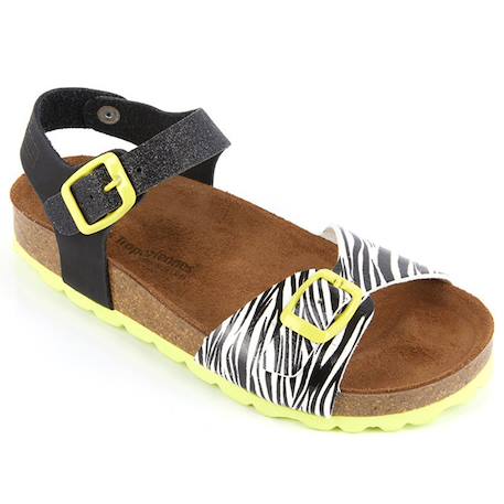 Sandales  vernis  à brides Noir jaune 3 - vertbaudet enfant 
