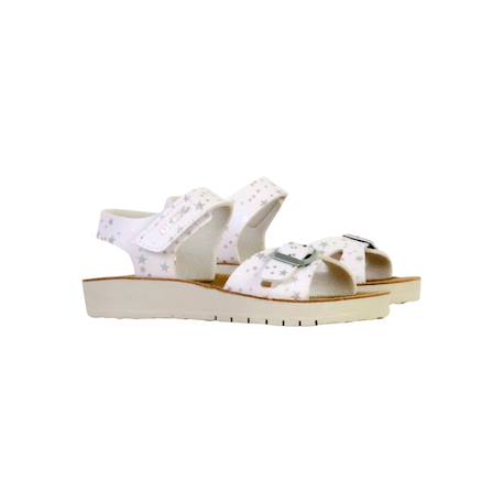Sandales en cuir  à scratch Blanc+Blanc c1000 3 - vertbaudet enfant 