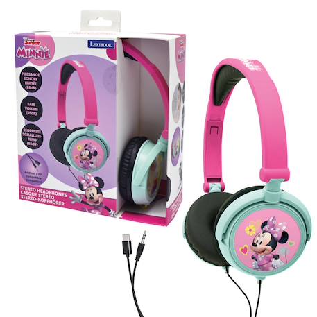 Casque stéréo filaire pliable minnie mouse avec limitation de volume d'écoute MULTICOLORE 4 - vertbaudet enfant 