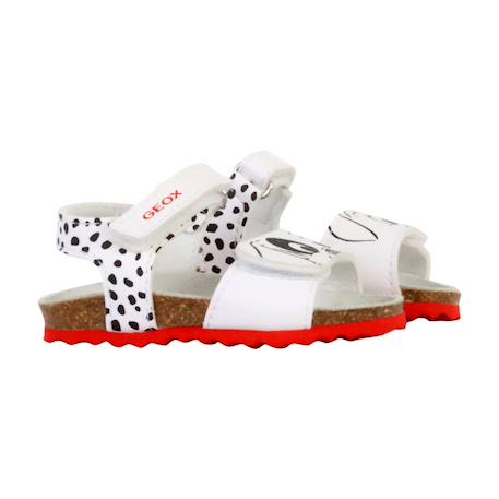 Sandales en cuir  à scratch Blanc   noir+Blanc fushia 3 - vertbaudet enfant 