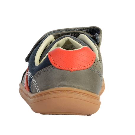 Baskets basses à scratch Grey leather 3 - vertbaudet enfant 