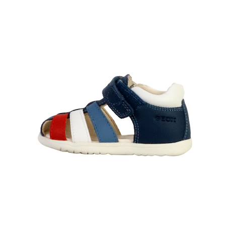 Sandales en cuir  à scratch Avio blanc+Caramel 2 - vertbaudet enfant 