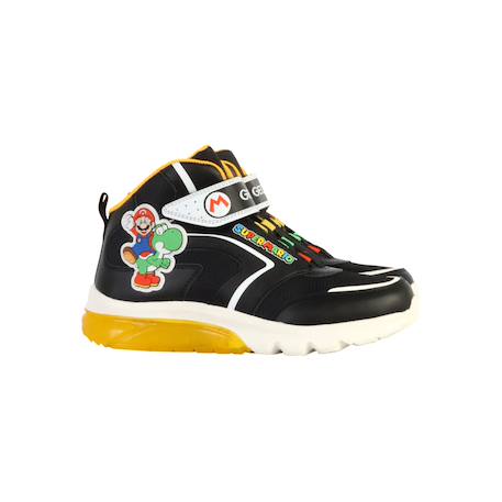 Baskets montantes  à scratch Navy royal+Noir jaune 9 - vertbaudet enfant 