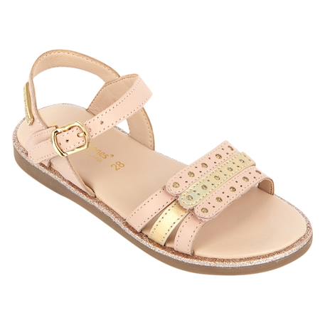 Sandales en cuir  à brides Rose multi 3 - vertbaudet enfant 
