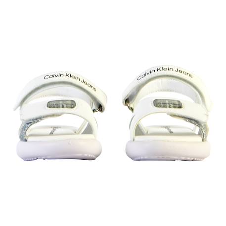Sandales  à scratch Blanc argent+Noir+Platinium 5 - vertbaudet enfant 