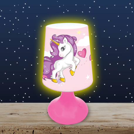 Mini lampe de chevet veilleuse sans fil licorne Rose 2 - vertbaudet enfant 