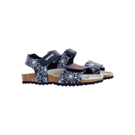 Sandales en cuir  à scratch Navy rouge 3 - vertbaudet enfant 