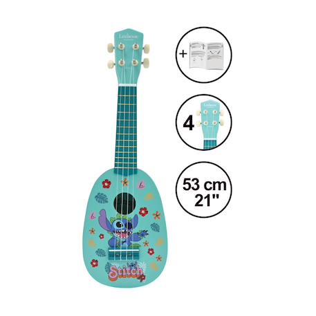 Ukulele Stitch en bois, 4 cordes en nylon, Guide Inclus, 53 cm Bleu 2 - vertbaudet enfant 