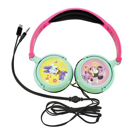 Casque stéréo filaire pliable minnie mouse avec limitation de volume d'écoute MULTICOLORE 1 - vertbaudet enfant 