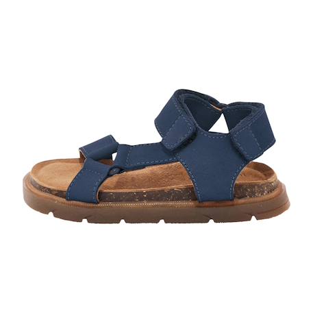 Sandales en cuir  à scratch Bleu 2 - vertbaudet enfant 