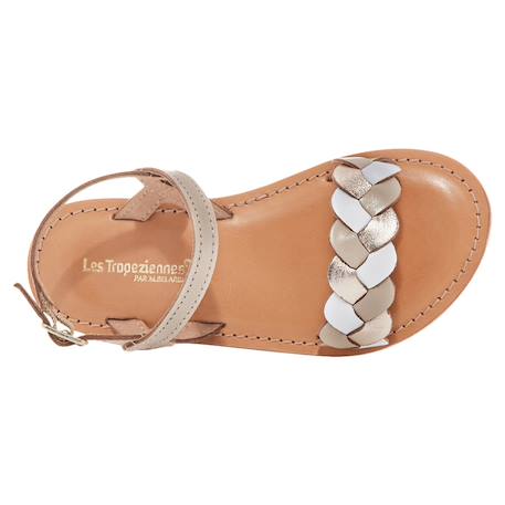 Sandales en cuir  à brides Nude+Tan multi 3 - vertbaudet enfant 