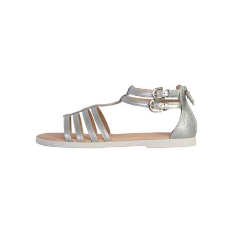 Sandales en cuir à brides Argent+Noir+Rose 2 - vertbaudet enfant 