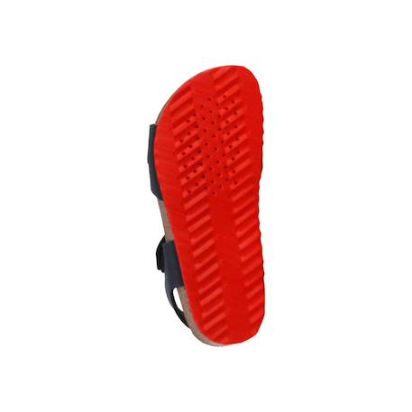 Sandales en cuir  à scratch Gris foncé+Kaki+Marine+Marine rouge+Navy orange sombre 23 - vertbaudet enfant 