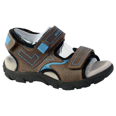 Sandales  velours  à scratch Brown avio+Navy grey+Navy red 1 - vertbaudet enfant 